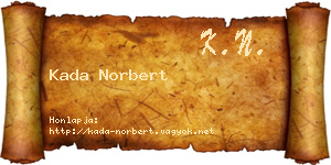 Kada Norbert névjegykártya
